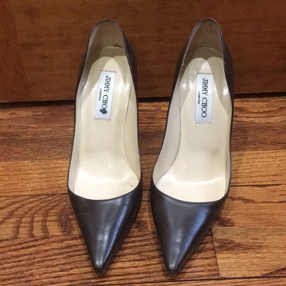 Brown leather jimmy choo pumps